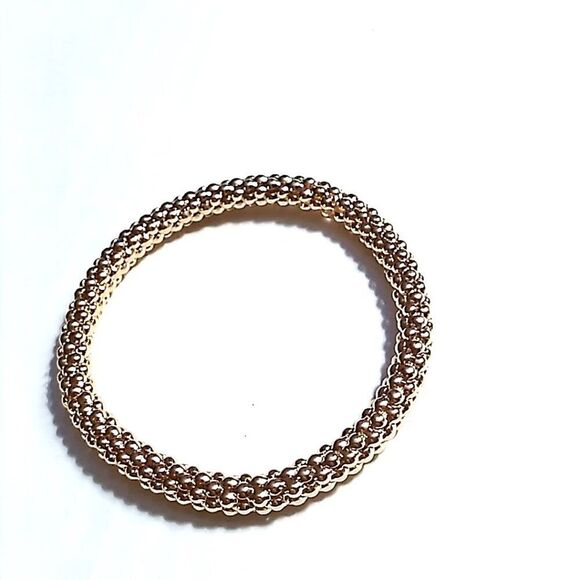 Gold-tone Beaded Stretch Bracelet Fits Wrist 6.5-7.25" - Picture 6 of 11